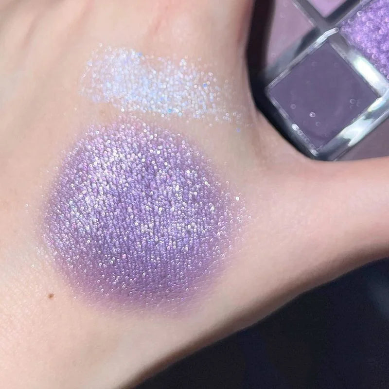 Purple Lavender 9-Color Glitter Eyeshadow Palette | Waterproof