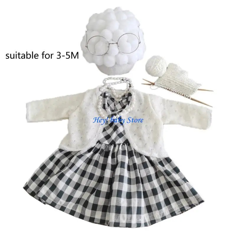 Baby Girl Newborn Photography Prop Set | Crochet Outfit & Accessories