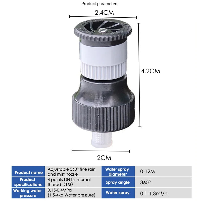 1pc New Adjustable 360° Sprinkler For Garden Park Farm Lawn Irrigation Nozzle Too Peaceful Pleasures Health and Wellness