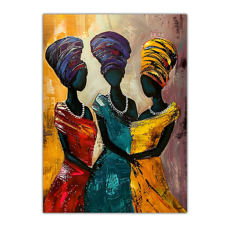 Abstract Wall Art Ethnic African Tribal Female Modern Abstract Oil Painting Canvas Painting Western Style Living Room Wall Decor Peaceful Pleasures Health and Wellness 03 30x40cm No Frame China Mainland