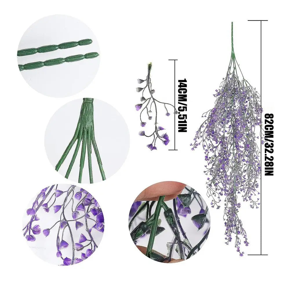 Artificial Flower Garland Fake Vine Wall Decor – 82cm Artificial Vine Garland Peaceful Pleasures Health and Wellness Purple China Mainland