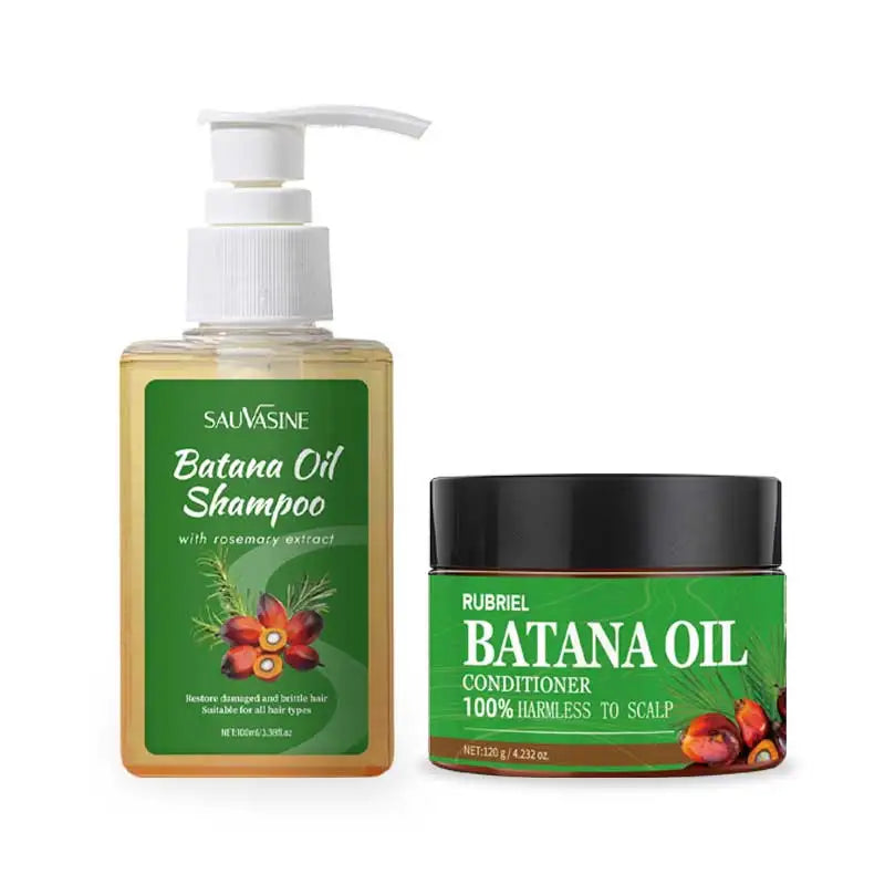120g Batana Oil Shampoo & Conditioner Set Strengthens Hair Roots Repairs damaged Hair Deeply Nourishment Smooth Hair Conditioner Peaceful Pleasures Health and Wellness 2PCS Set