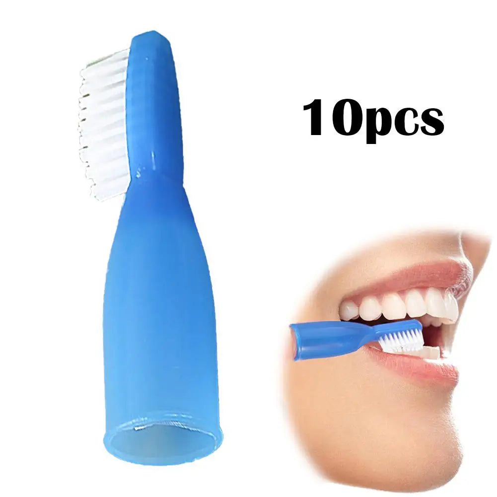 10 Pcs Household Teeth Brush Mini Too Brushes Prison Finger Toothbrushes Small Plastic Dedicated Cleaning Brush Portable Travel Peaceful Pleasures Health and Wellness blue10pcs