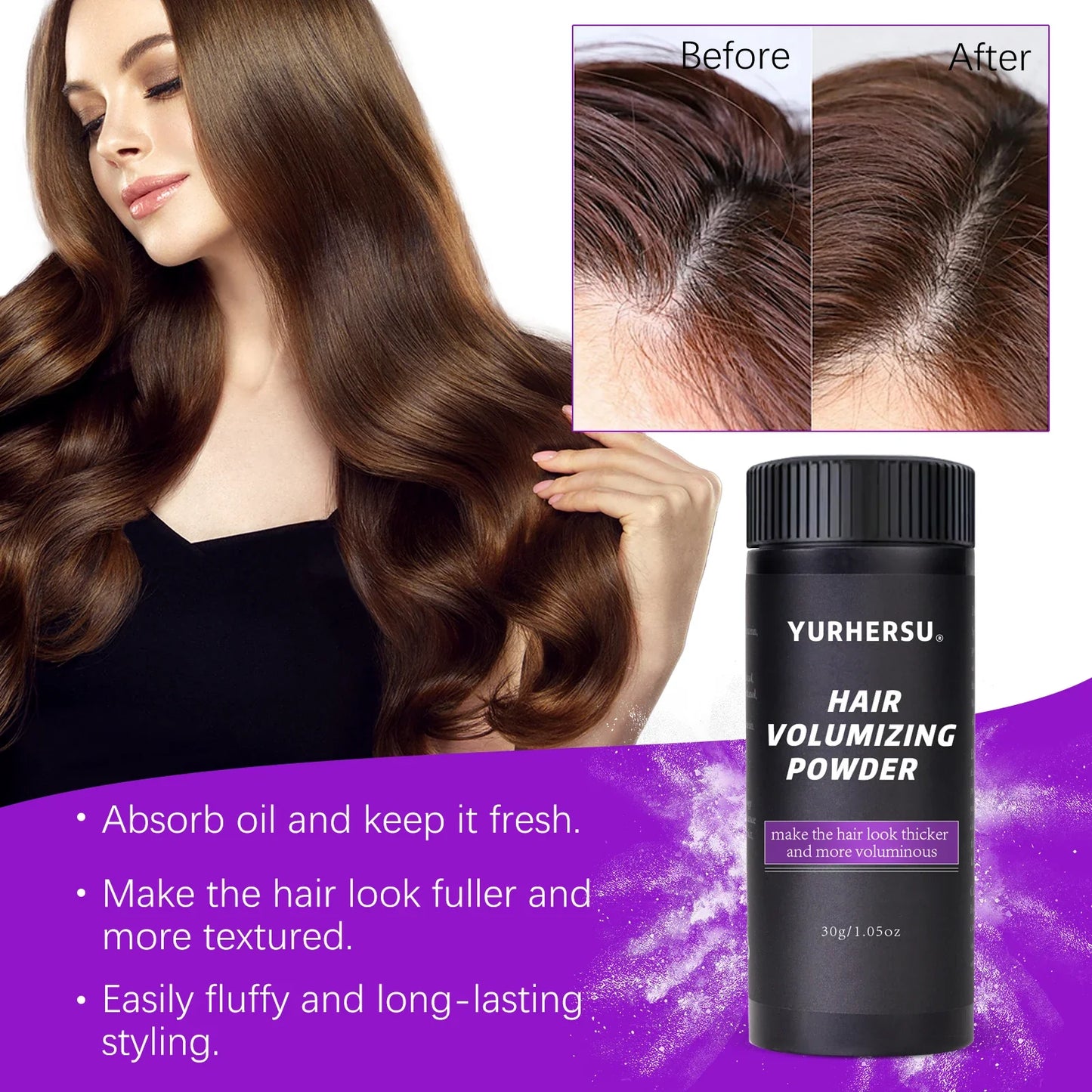 YURHERSU Hair Volumizing Powder – Body & Texture for Fine Hair