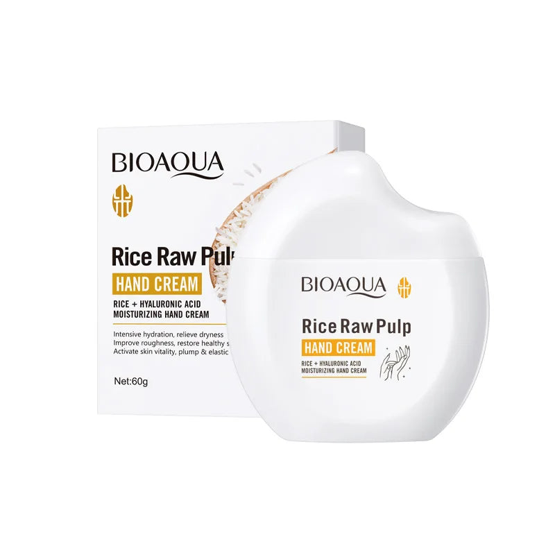 Travel Size Rice Raw Serum Hand Cream 60g - Deep Moisturizing, Skin Texture Improving, Daily Hydrating Care for Dry Rough Hands Peaceful Pleasures Health and Wellness 60g-1pcs