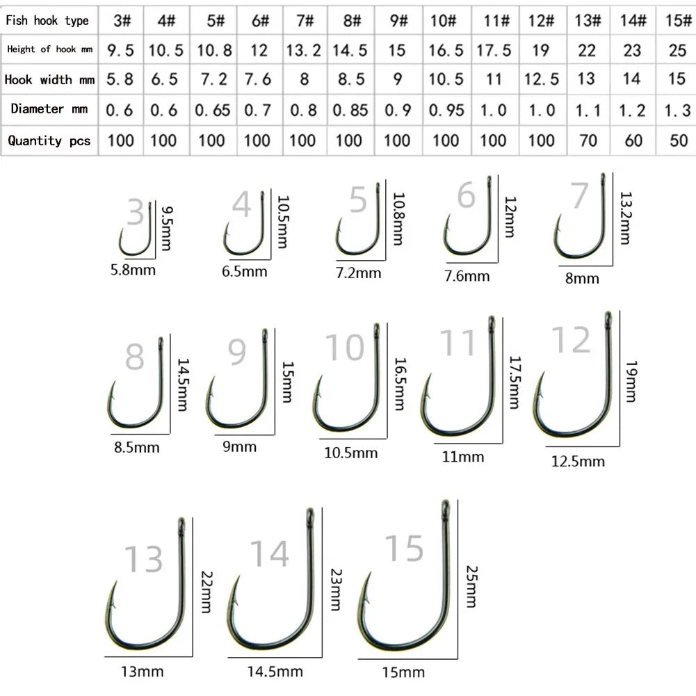 Carbon Steel Fishing Accessorie Fish Hook Circle Hooks