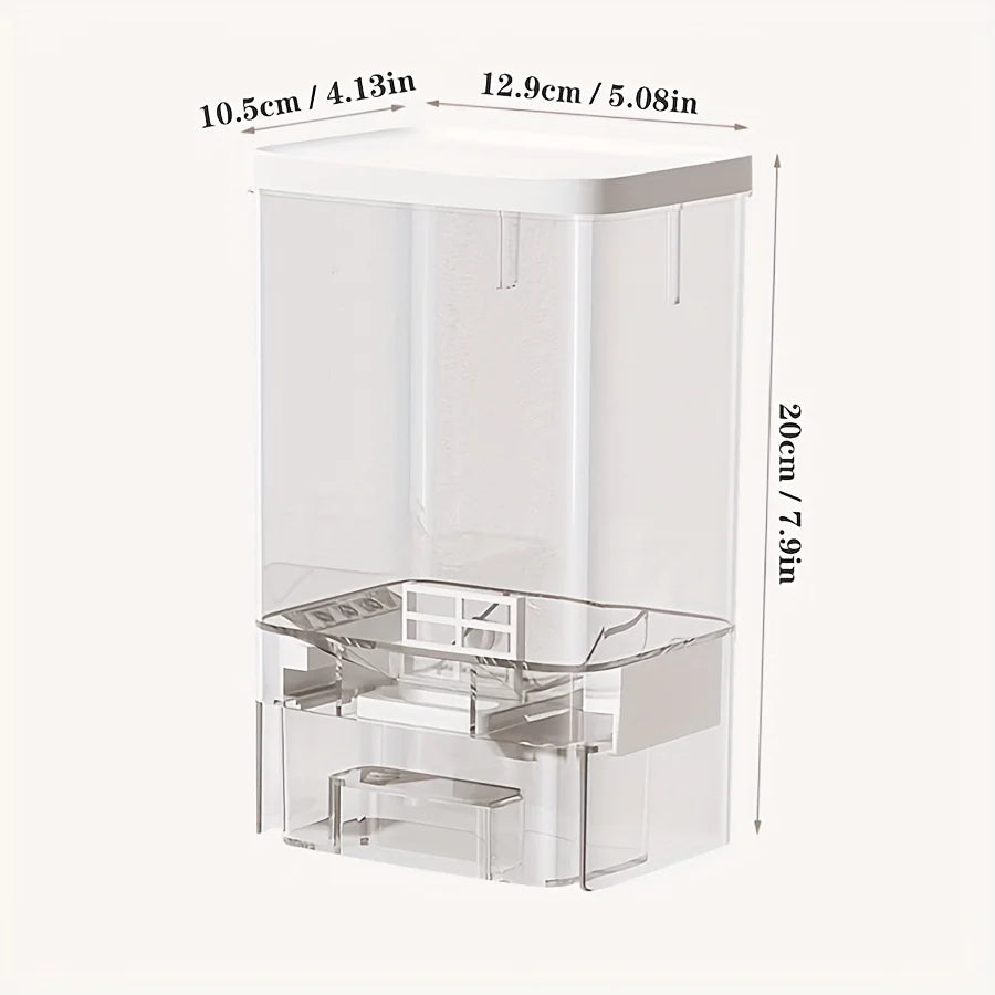 Wall-Mounted Laundry Beads Dispenser & Storage Box – Detergent Organizer with Label for Laundry Room