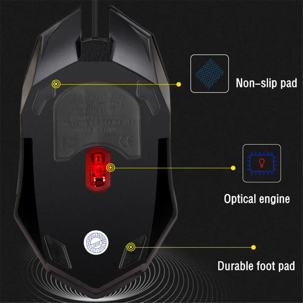 USB Wired RGB Gaming Mouse | Ergonomic 1600 DPI Optical