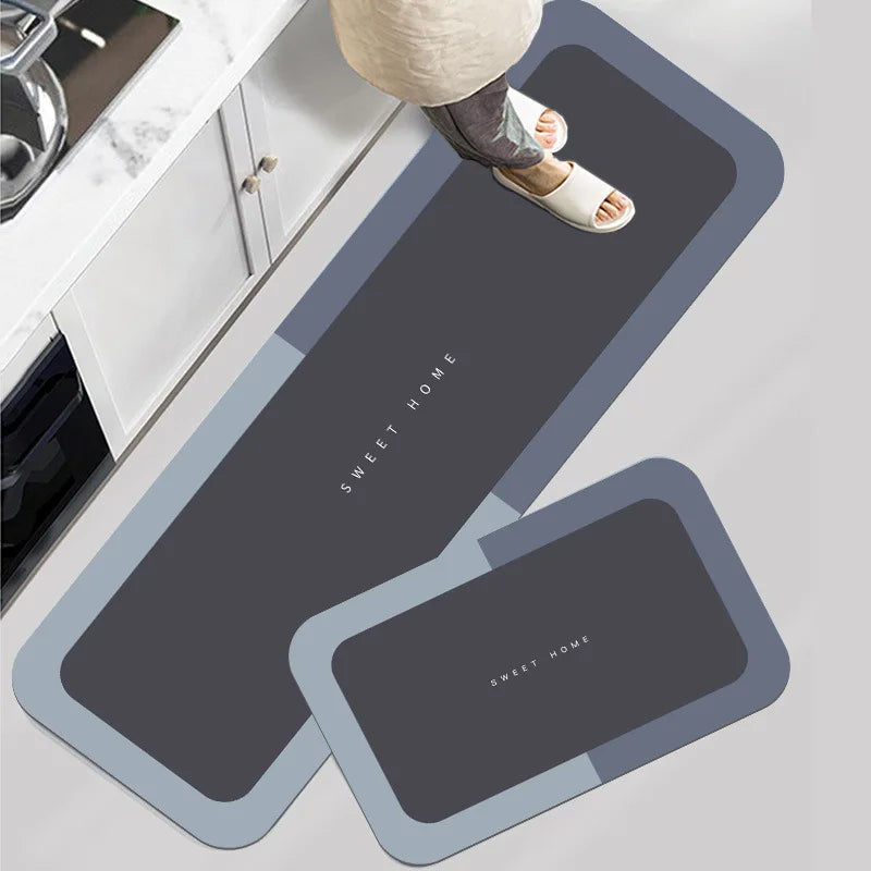 Quick-Dry Crystal Velvet Kitchen Mat – Anti-Slip & Soft