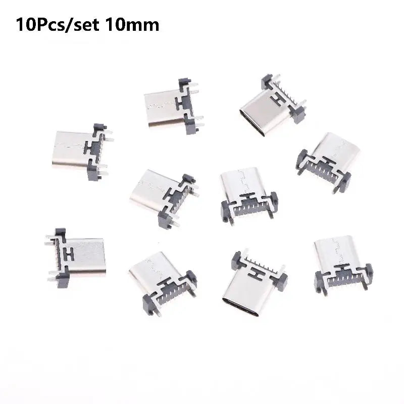 10pcs/set Type C Female Socket 16Pin 180 Degree USB Connector Easy Soldering For Smartphone Motherboards Replacement Parts Peaceful Pleasures Health and Wellness A2