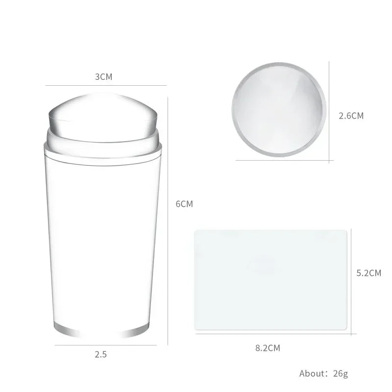 6-Piece Nail Art Stamping Kit – Silicone Stamper & Scraper
