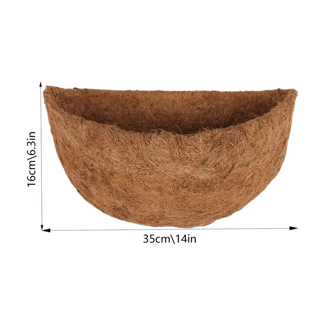 Natural Coconut Coir Basket Liner | Half Round Garden Planter