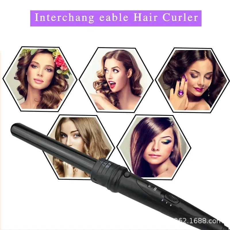 5-in-1 Hair Curling Iron Set | Tourmaline Ceramic Wand