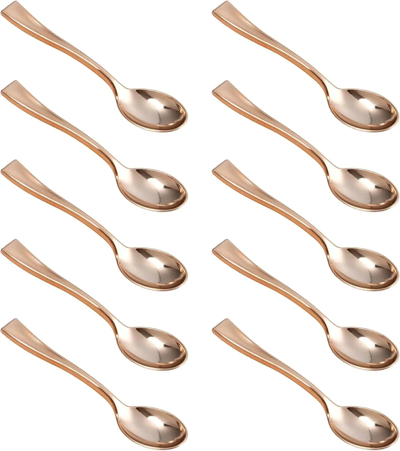 Plastic Mini Spoons 4 Inches Plastic Desserts Spoons Heavy Duty Disposable Spoons Perfect for Coffee Cake Appetizer Peaceful Pleasures Health and Wellness Copper 25PCS