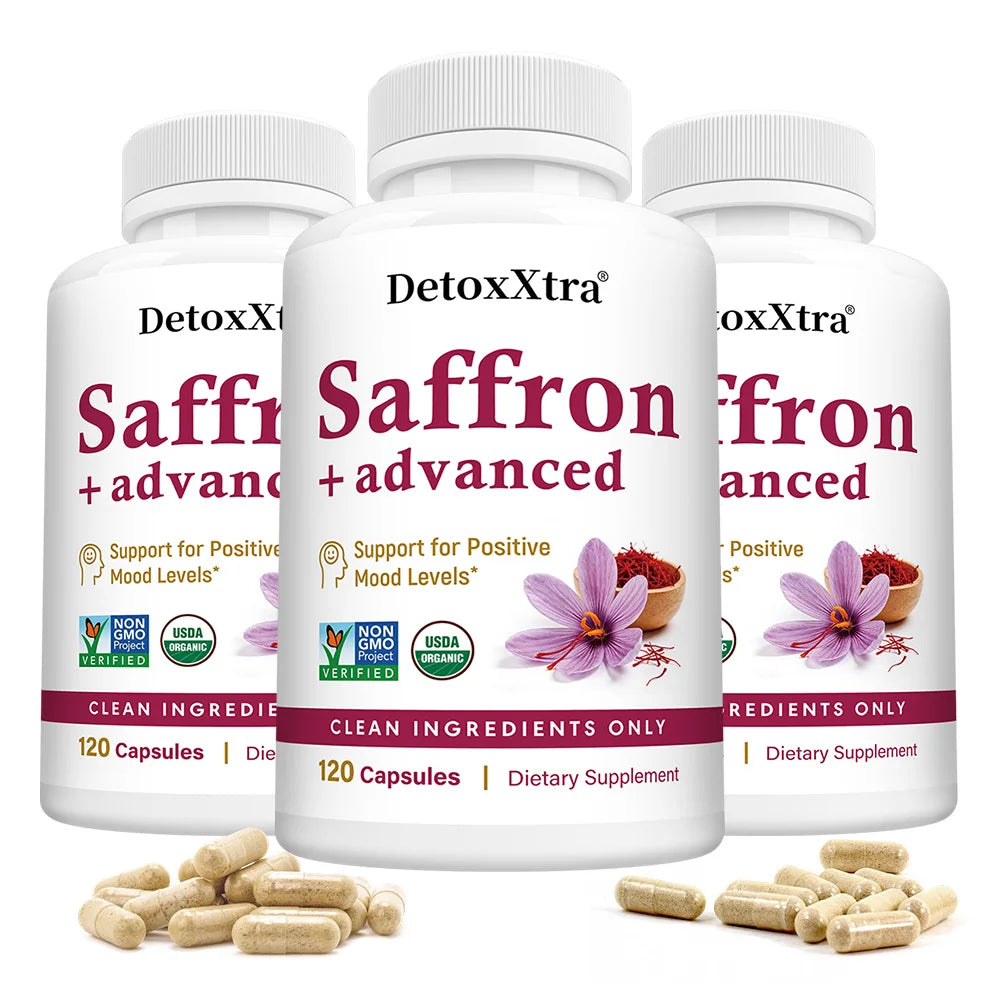 Saffron Extract Capsules - Premium Saffron Supplements, 88.5 Mg of Saffron Extract (Crocus Sativus) - Mood Support, Eye Support Peaceful Pleasures Health and Wellness 120 count-3 bottle