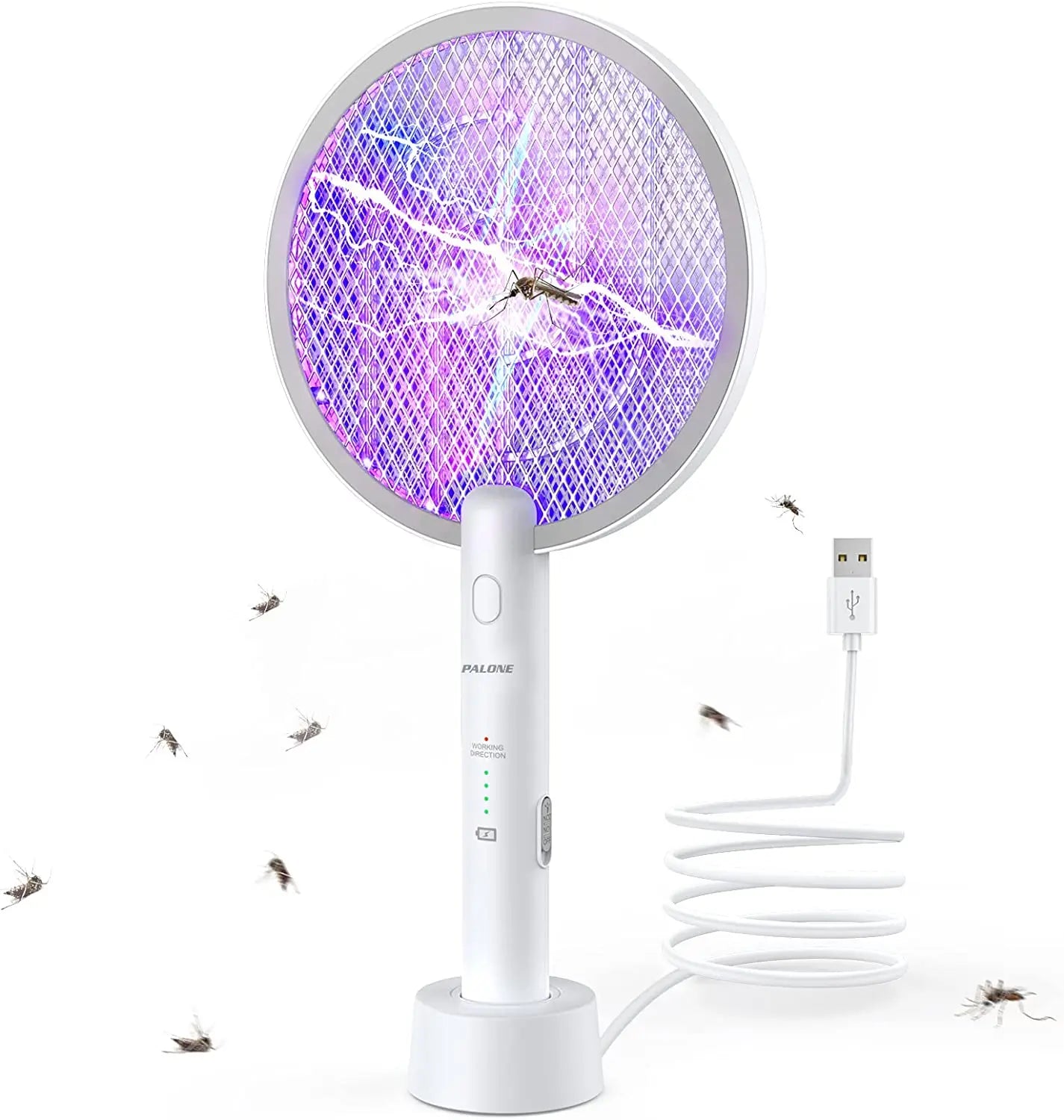 AISITIN 2-in-1 Electric Mosquito Swatter & Bug Zapper USB Rechargeable