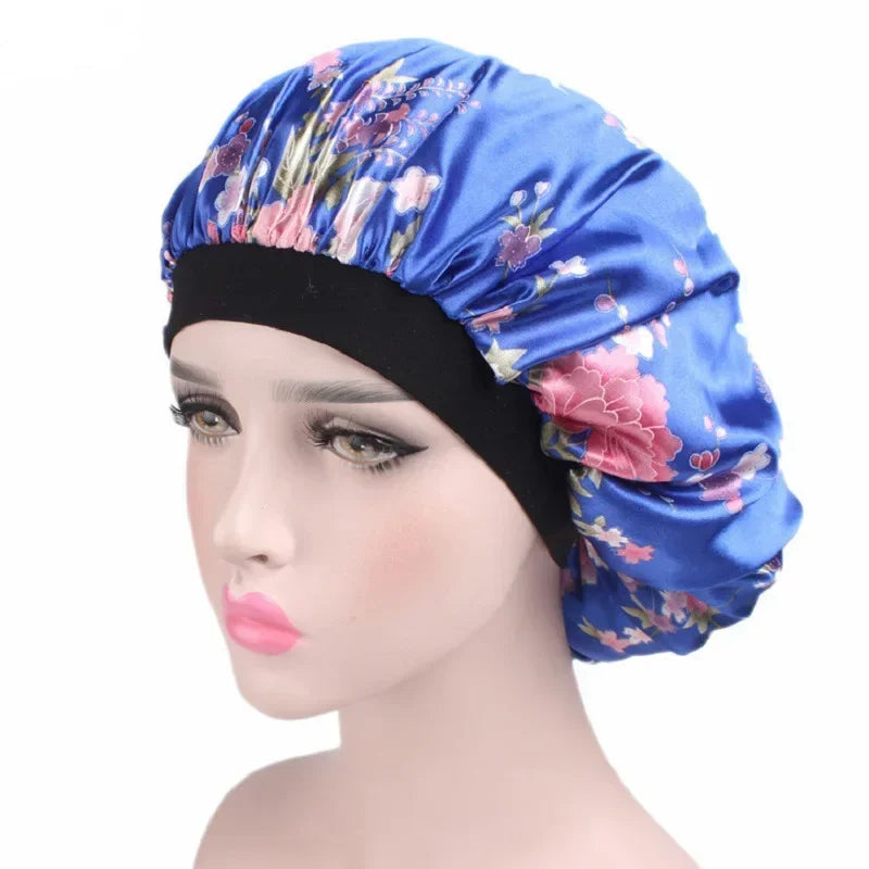 Satin Sleep Bonnet with Elastic Wide Band – Women's Head Wrap