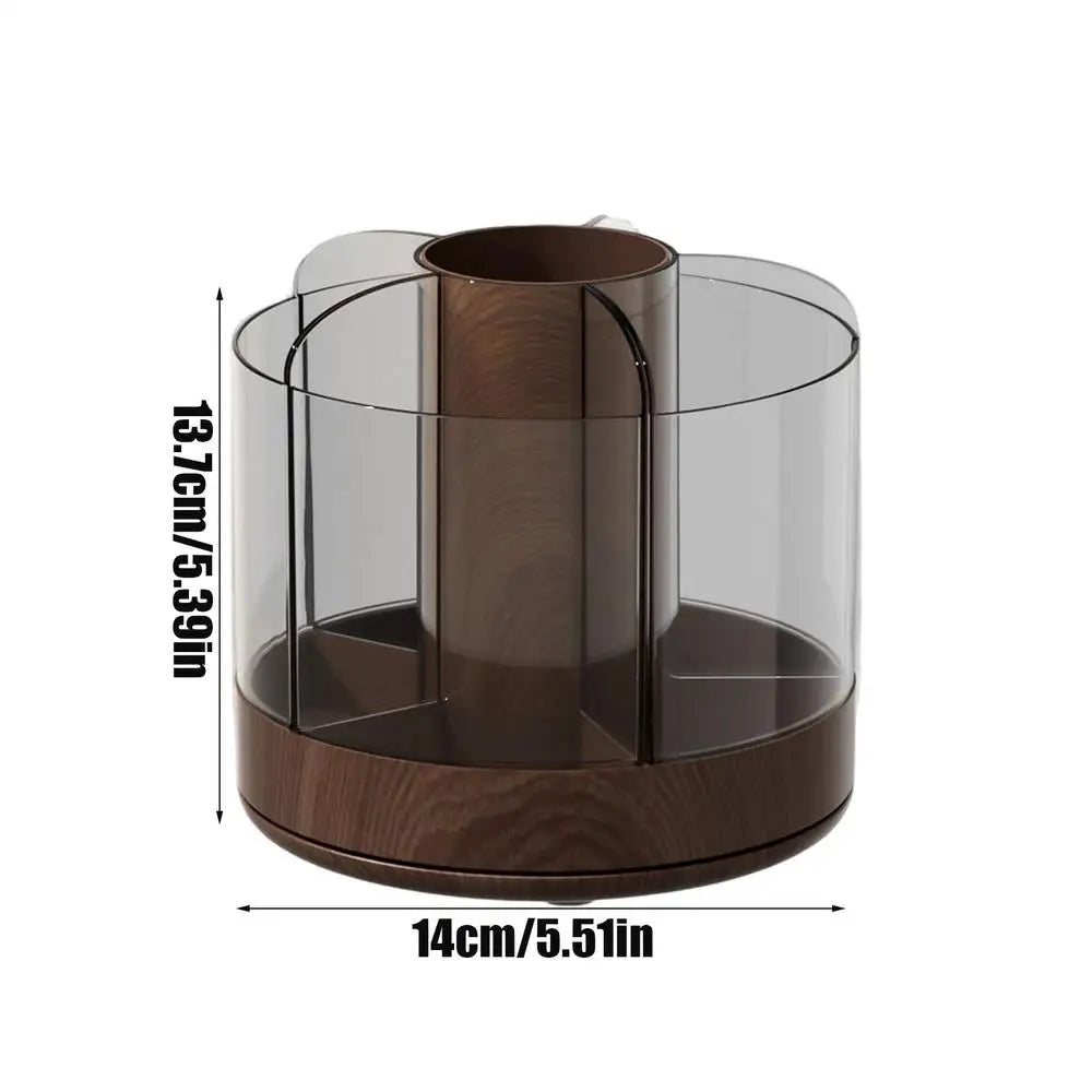 Make Up Brush Holder Large Capacity 360 Rotating Storage Make Up Brush Holder Organizer For Women Cosmetics Nail Gel Perfume Peaceful Pleasures Health and Wellness China Mainland WHITE