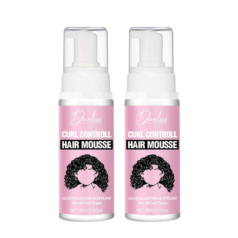 1/2PCS Curl Defining Mousse, Anti-Frizz Bouncy Cream Hair Curling Cream Mousse Hydrate Defined Curl Enhancer hair Styling Creamy Peaceful Pleasures Health and Wellness 60ml X2