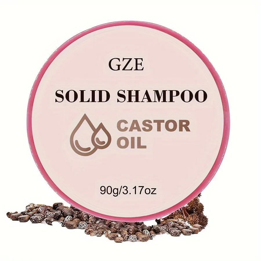 GZE Castor Oil Nourishing Shampoo Bar – Eco-Friendly, 90g
