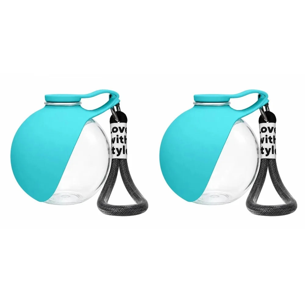 2-in-1 Pet Silicone Hiking Feeders Creative Portable Outdoor Pet Water Cup Leak Proof Compact Dog Travel Walking Drinking Bowl Peaceful Pleasures Health and Wellness 2pcs Blue