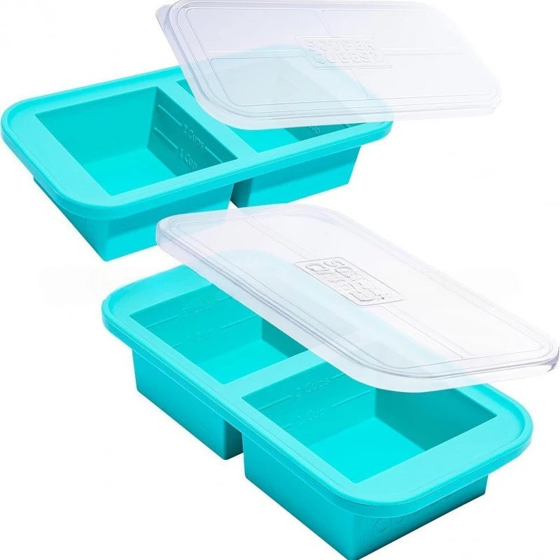 Silicone Freezer Tray with Lid | Soup Broth Ice Mold BPA-Free
