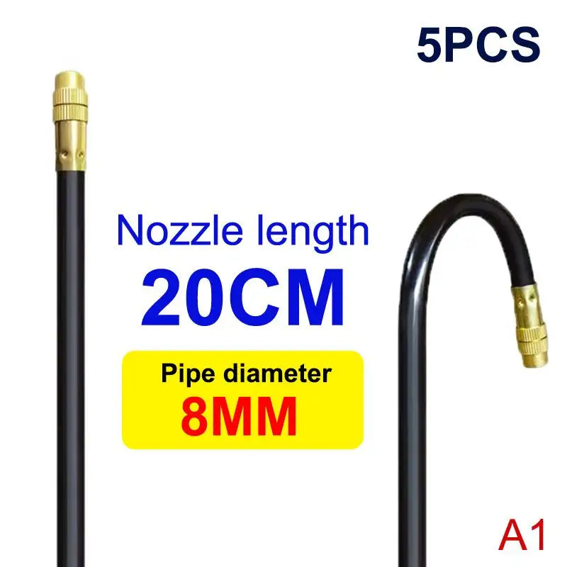 5Pcs 360° Bend Brass Misting Nozzle 8MM Quick Connect Garden Irrigation Auto Watering Adjustable Atomizer Sprayer Peaceful Pleasures Health and Wellness 20CM 5Pcs