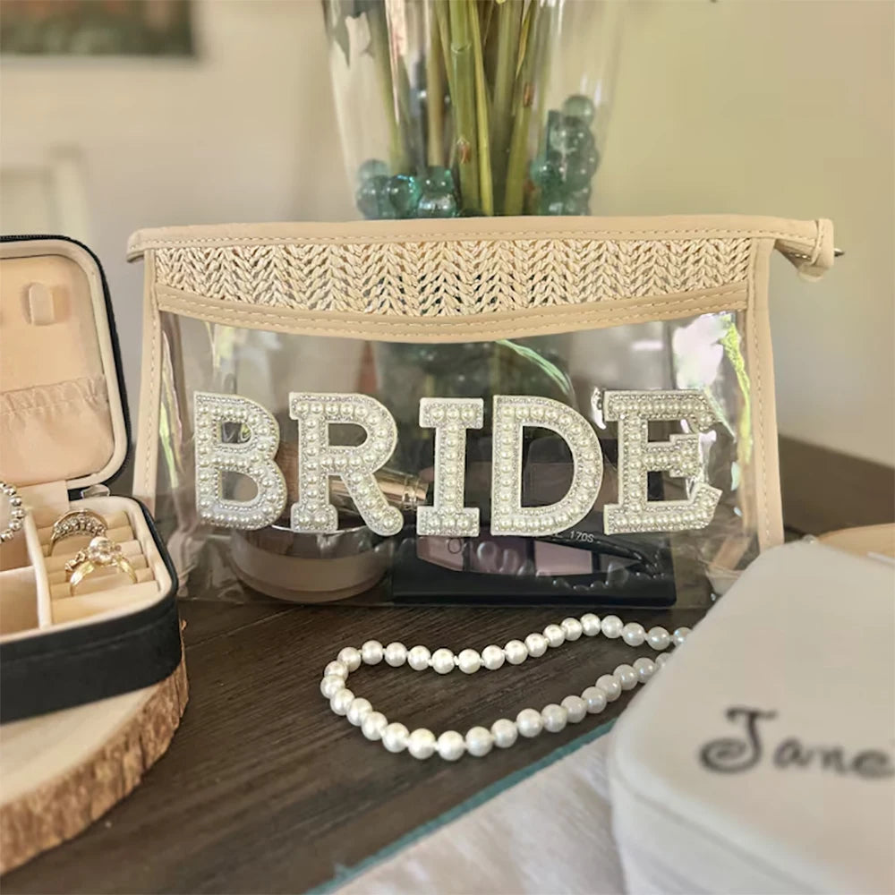 Bride Boho Clear Makeup Bag | Bridal Shower Bachelorette Gift