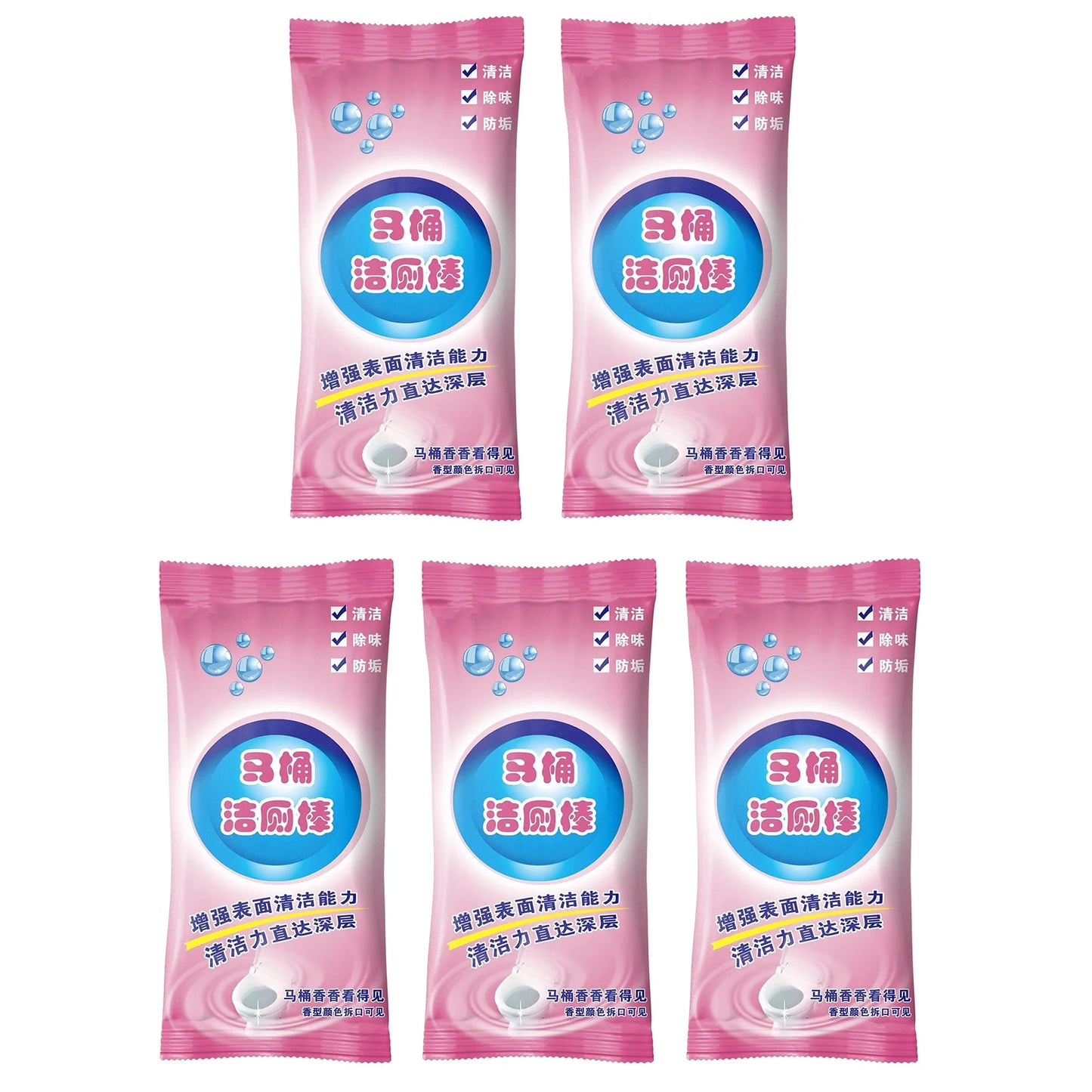 Concentrated Toilet Cleaner Gel Stick Automatic Toilet Cleaner Stick Long Lasting Toilets Bowl Cleaner For Home Hotel Cleaning Peaceful Pleasures Health and Wellness Honey Peach 5pcs