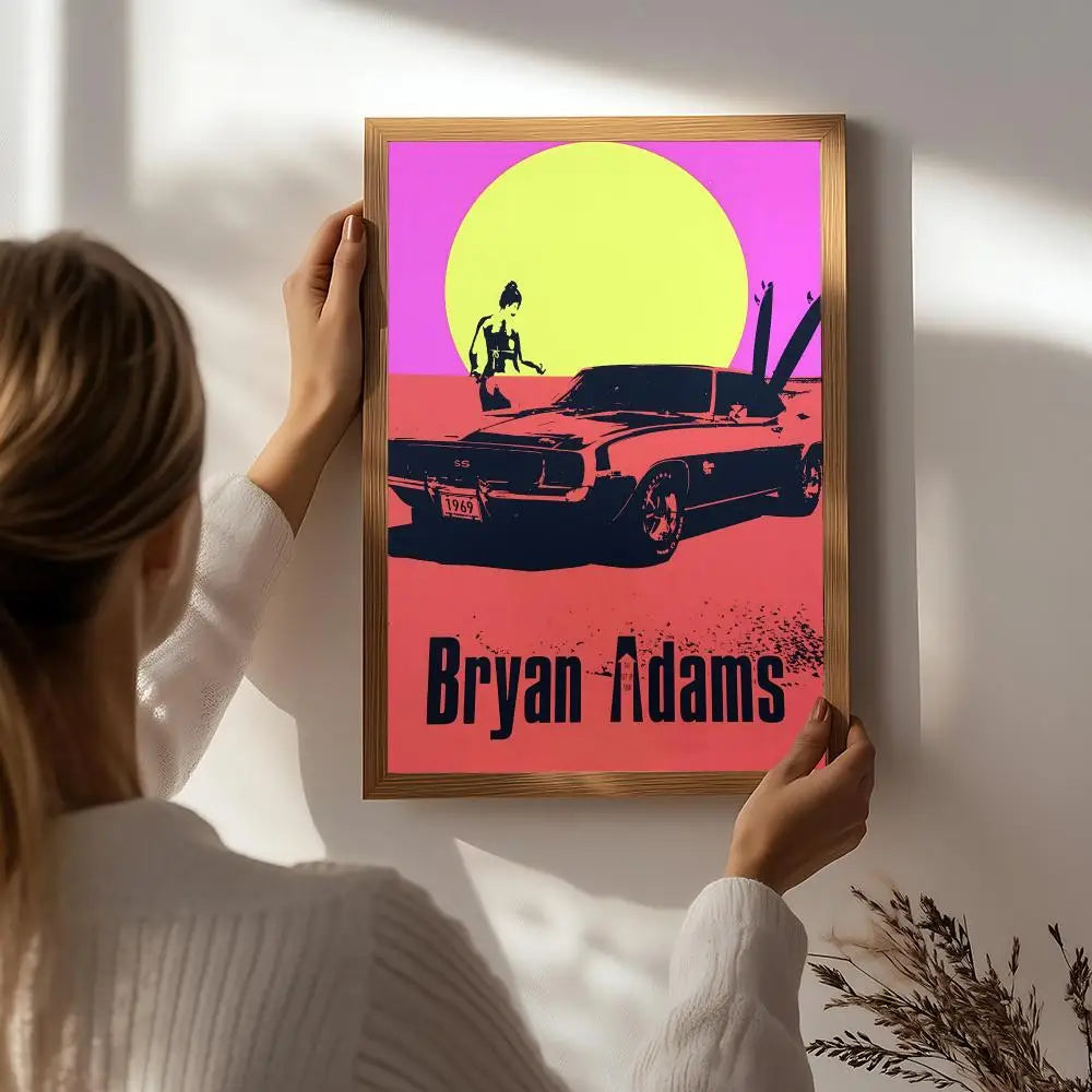 Singer B-Bryan Adams Poster HD Self Adhesive Waterproof Wall Art Ideal for Home Office Dorm Bedroom Great Gift Peaceful Pleasures Health and Wellness White4 21X30cmNoframe