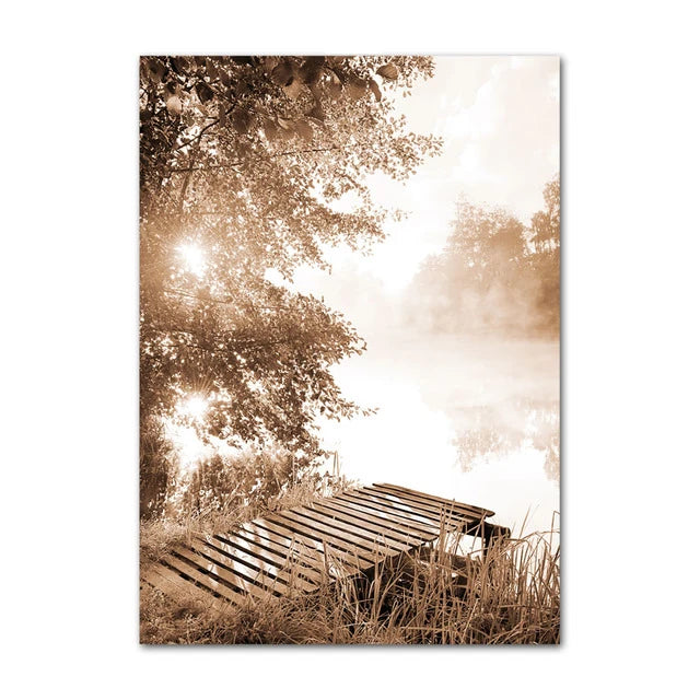 Nordic Canvas Wall Art – Lake Dandelion & Reed Print Canvas Wall Print Peaceful Pleasures Health and Wellness 08 30x40cm Unframed