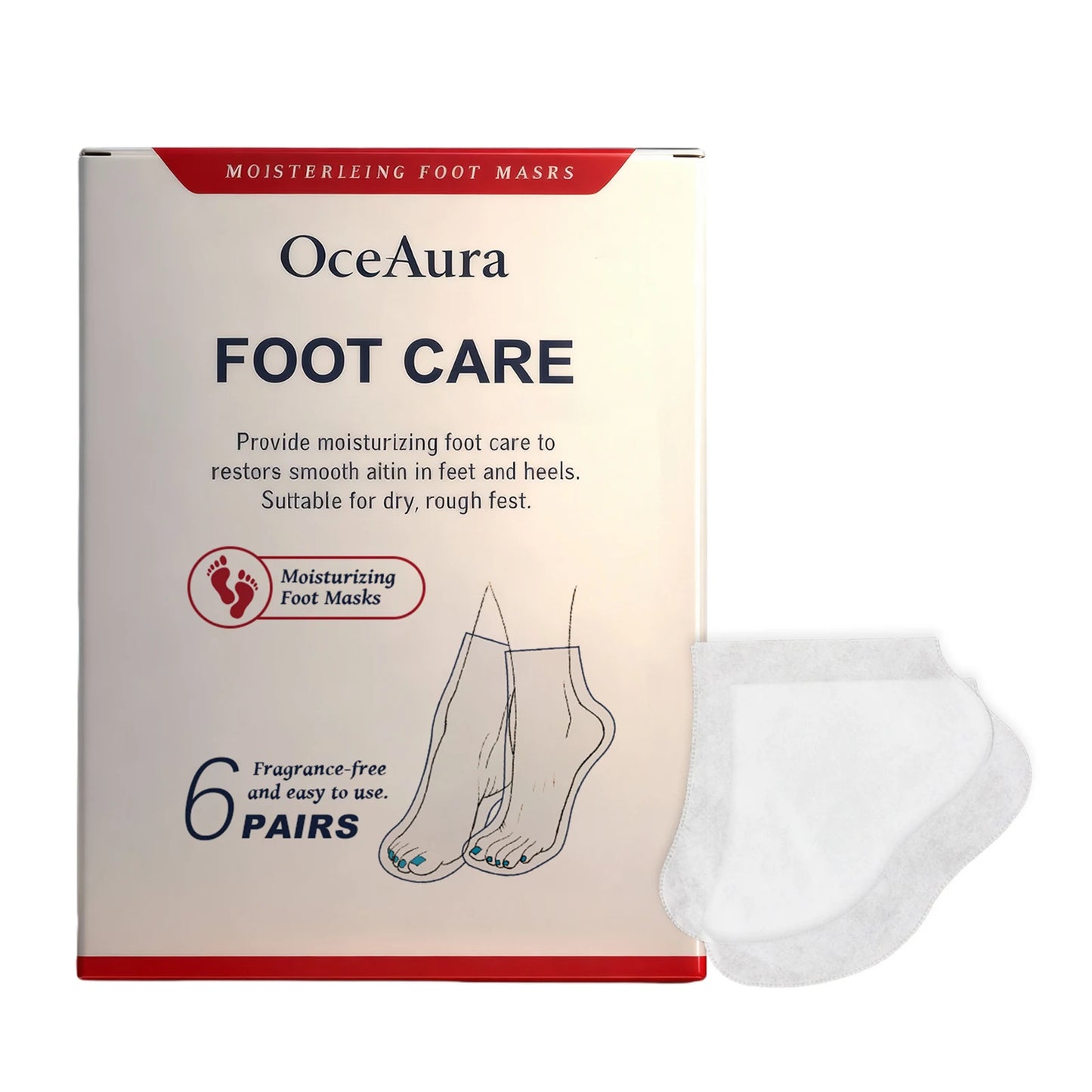 OceAura Shea Butter Hydrating Foot Mask Booties – 6 Pairs