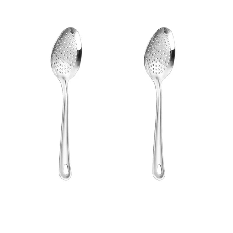 304 Stainless Steel Strainer Spoon Colander Ladle Filter Strainer Food Skimmer Useful Things For Kitchen Gadgets Kitchenware Peaceful Pleasures Health and Wellness 304 leak spoon 2pcs