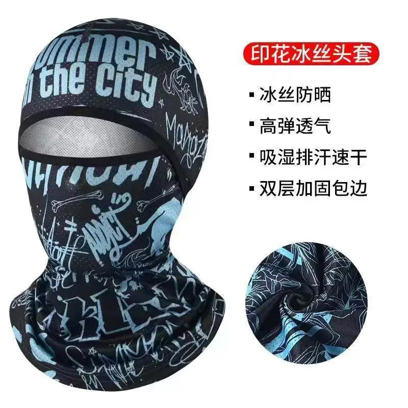Summer Cool Ice Silk Balaclava - Full Face Cover with UV Protection for Cycling, Motorcycle & Outdoor Sports Peaceful Pleasures Health and Wellness H7