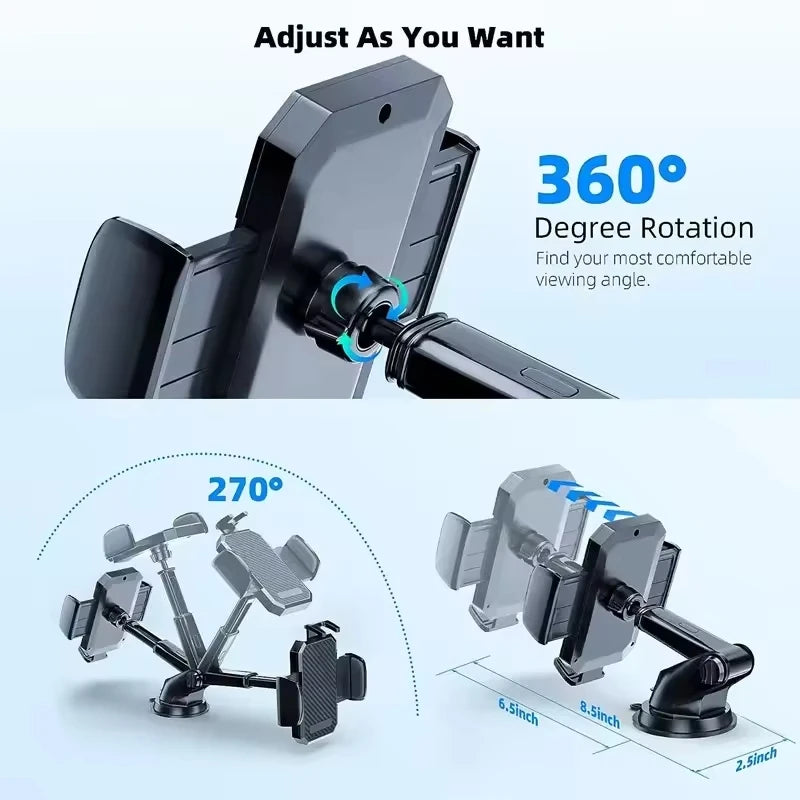 Dashboard Car Phone Holder | Gravity Suction Cup Mount All Phones