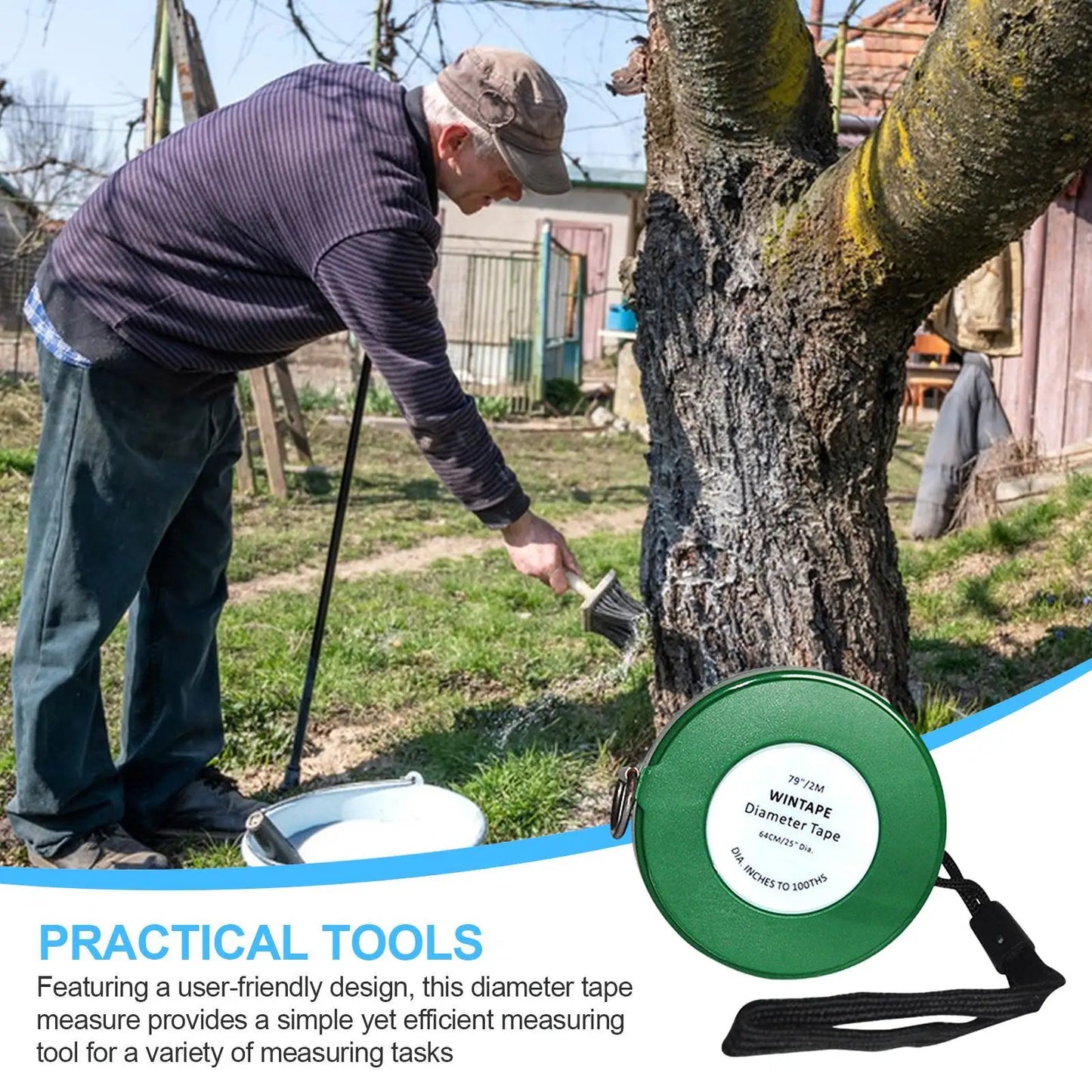 Tree Diameter Tape Measure 2m Retractable PVC Gardening Ruler Diameter Tape Measure Peaceful Pleasures Health and Wellness