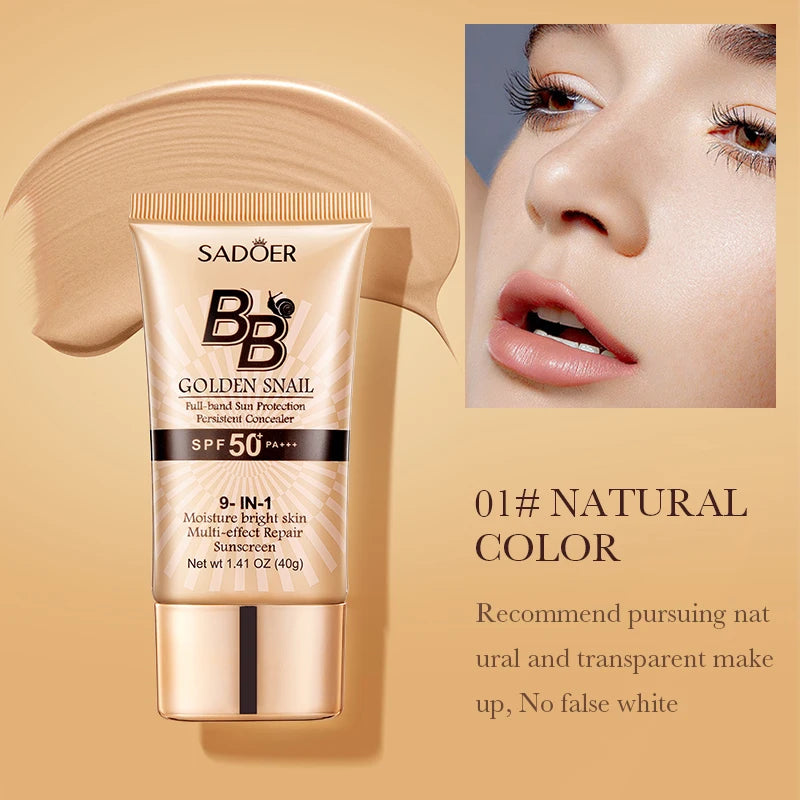 SPF50 Sunscreen BB Cream Face Makeup Foundation Primer Moisturizer Concealer Sun Block Protection Isolation Peaceful Pleasures Health and Wellness SD39408 40g