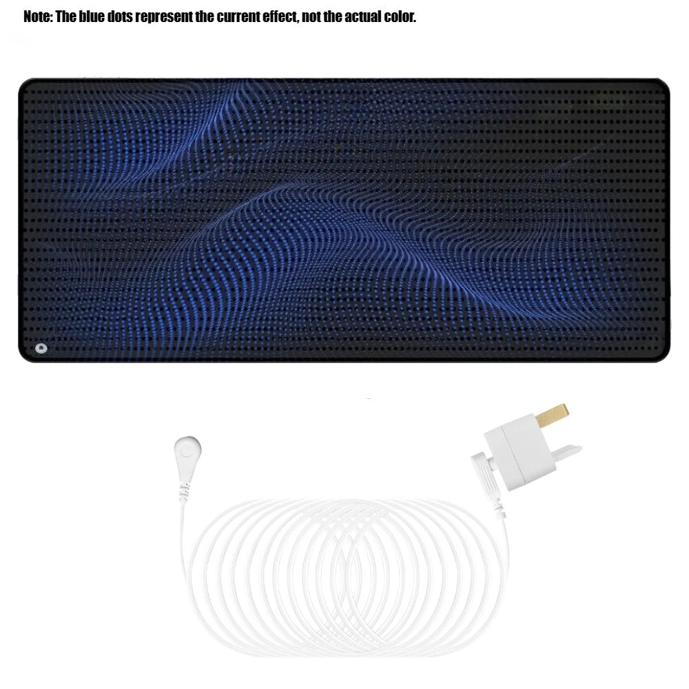 Grounding Mat for Bed Grounding Mattress Cover Pads for Better Sleep Pain Relief & Wellness Support Earth Connected Therapy Peaceful Pleasures Health and Wellness Black UK Plug W68CM x H100CM