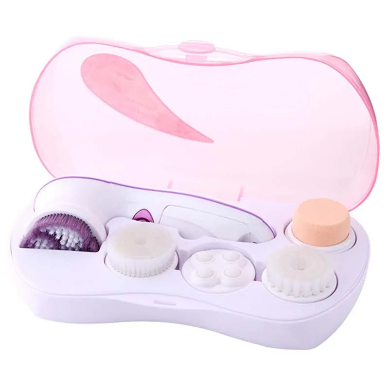 Light 4 1 Waterproof Facial Cleansing Brush Automatic Deep Exfoliating Skin Care Ozone Operated Electric Power Source Stock Peaceful Pleasures Health and Wellness