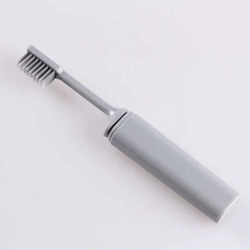Travel Toothbrush Portable Folding Training Toothbrushes Mini Tooth Brush Adult Family Outdoor Camping Use Peaceful Pleasures Health and Wellness GRAY