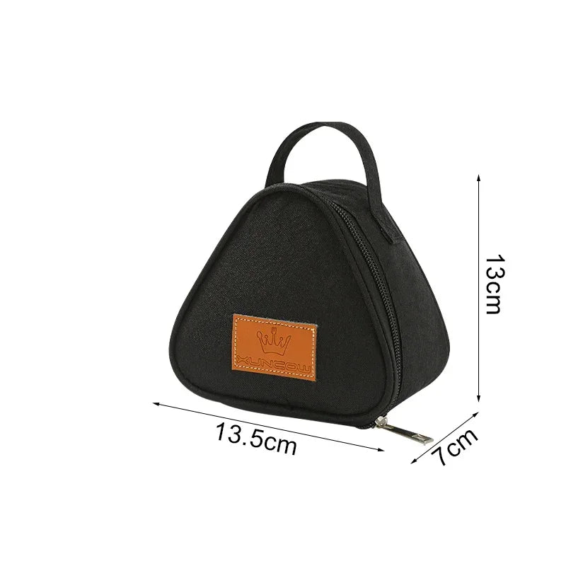 Cute Triangular Insulated Bags Outdoor Snack Pack Lunch Camping Keep Fresh Bento Box Insulated Bags For work and kid's school Peaceful Pleasures Health and Wellness black