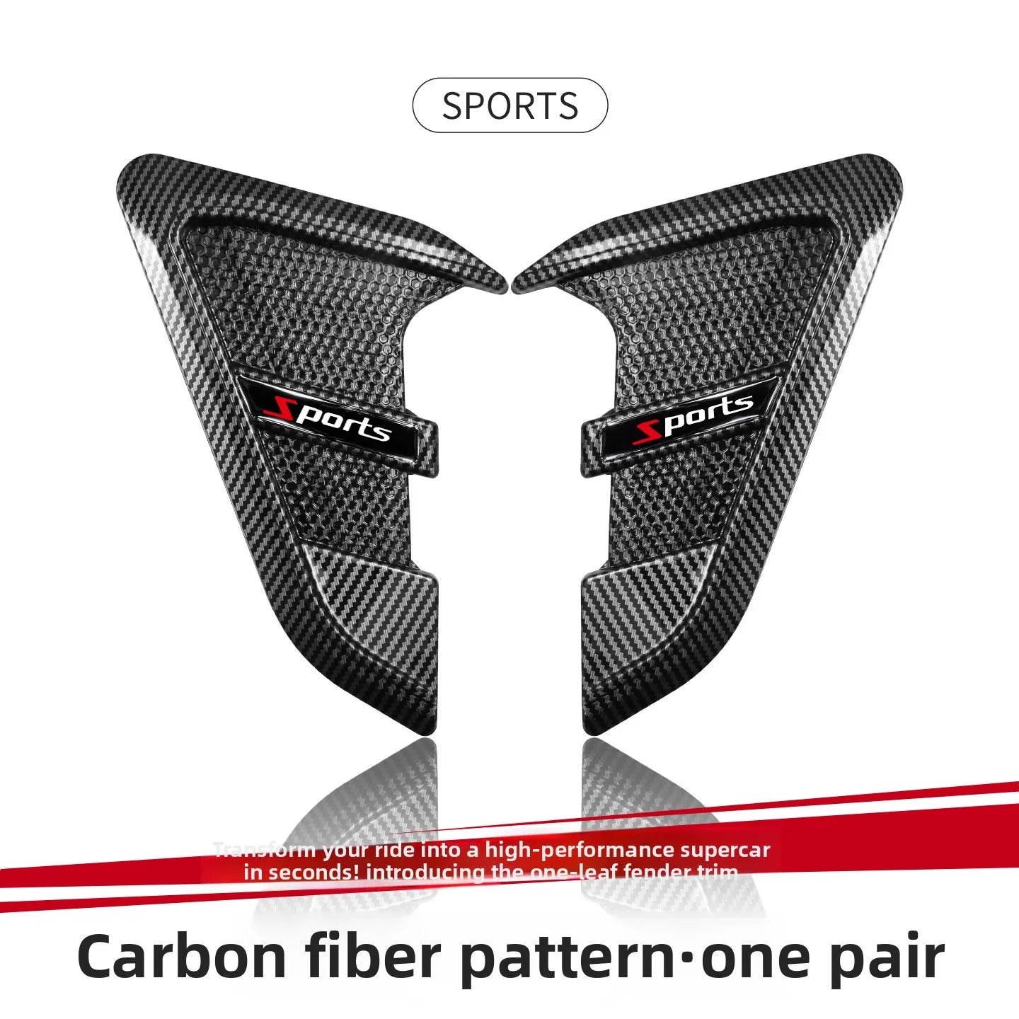 2pcs Car Fender Air Vent Wing Stickers – TPU Sport Decals