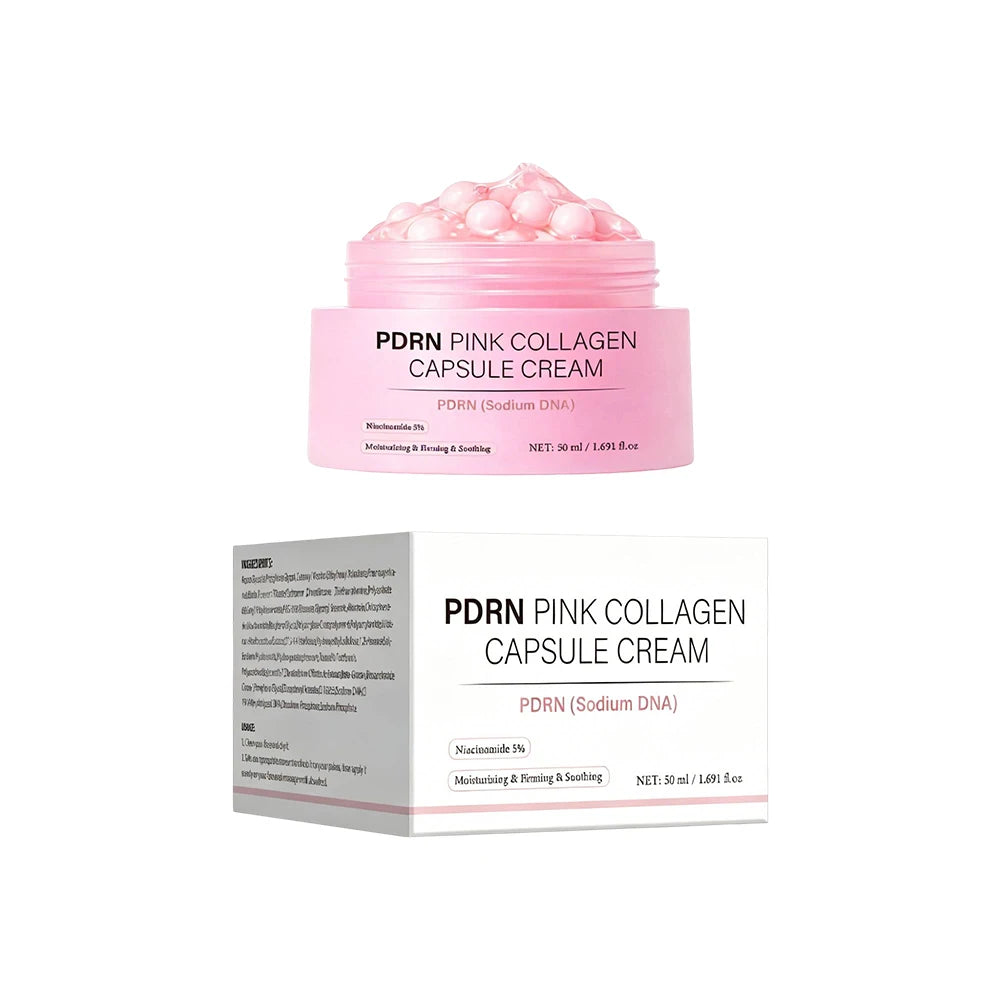 PDRN Pink Collagen Capsule Cream, Lightweight Moisturizing Cream, Niacinamide for Uneven Skin Tone and Texture, Glow Hydration Peaceful Pleasures Health and Wellness PDRN Capsule Cream