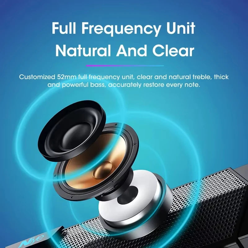 Bluetooth 5.0 Wired Wireless Computer Soundbar Speakers 4D Surround Stereo Sound with Subwoofer For Laptop PC Peaceful Pleasures Health and Wellness