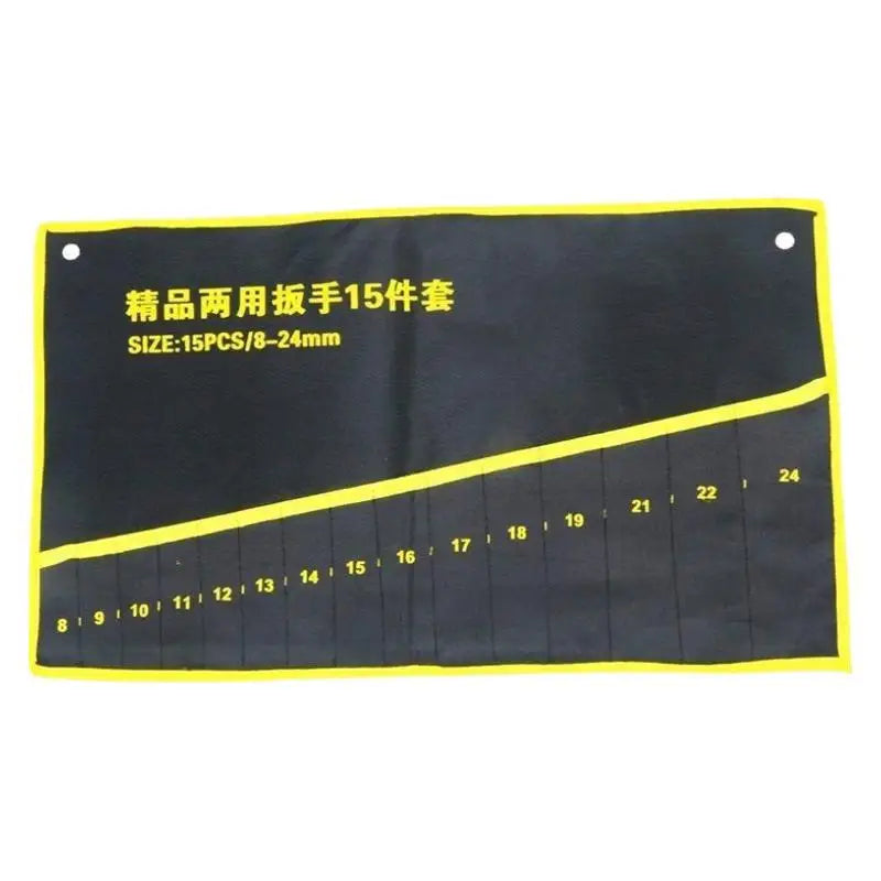 Canvas Roll-Up Wrench Organizer Bag | 8–20 Pockets | 8–24mm