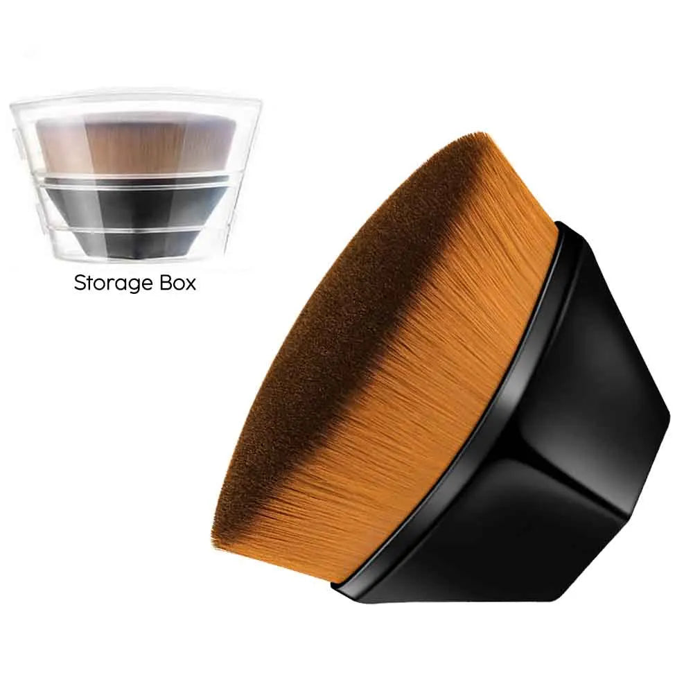 New Magic Makeup Brush Beauty Powder Face Blush Brushes Portable Professional Foundation Brush Large Cosmetics Soft Base Make up Peaceful Pleasures Health and Wellness Black With box
