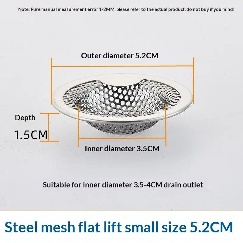 Stainless Steel Sink Drain Strainer Set | 3 Sizes Fine Mesh Sink Drain Strainer Peaceful Pleasures Health and Wellness S Silver