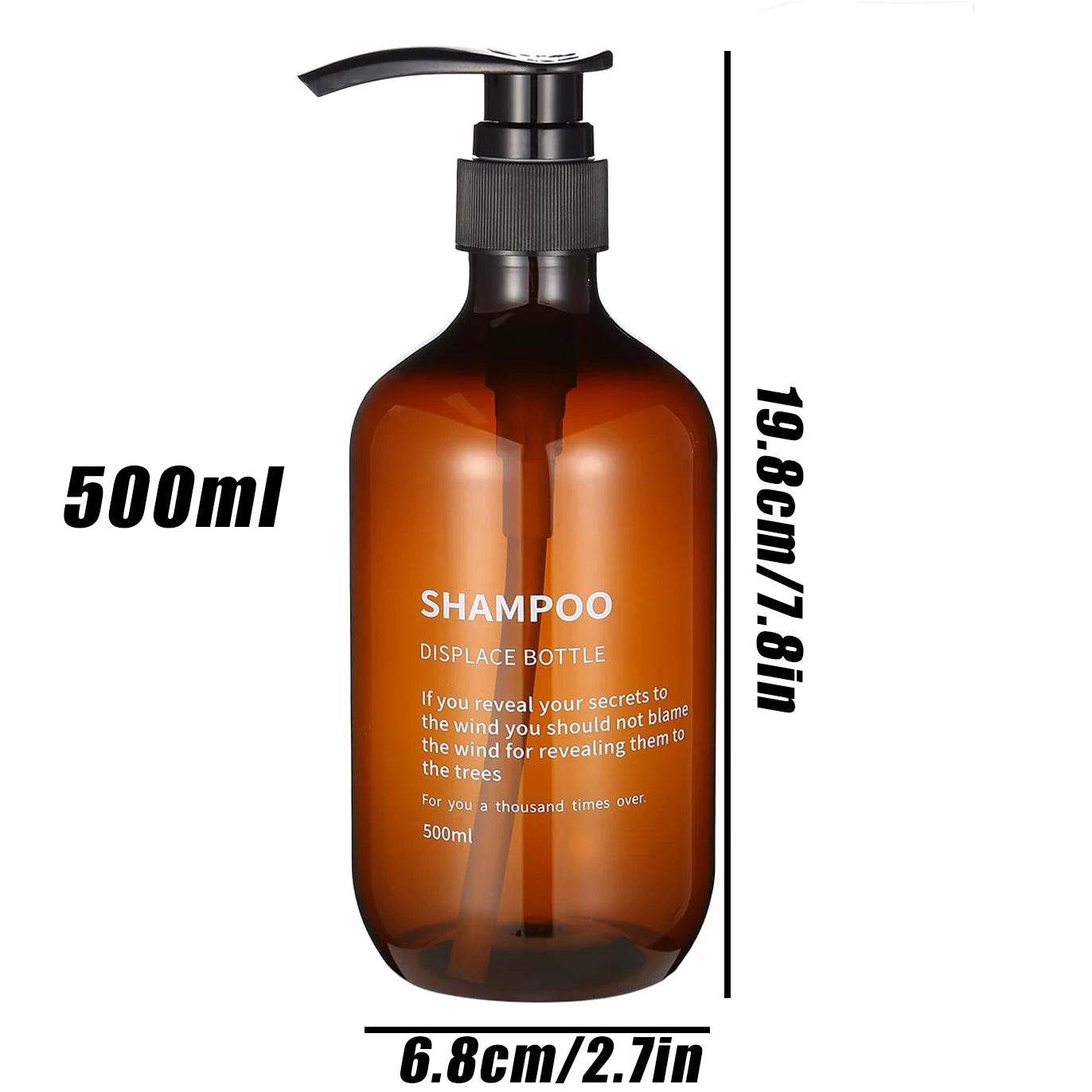 Shampoo and Conditioner Dispenser Set Shower Soap Bottles Amber Refillable Shampoo and Conditioner Bottles for Hotel Bathroom Peaceful Pleasures Health and Wellness