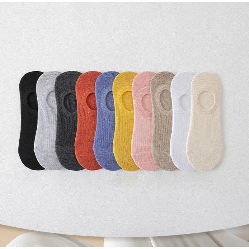 Women's Invisible No-Show Socks 10 Pairs | Non-Slip Low Cut