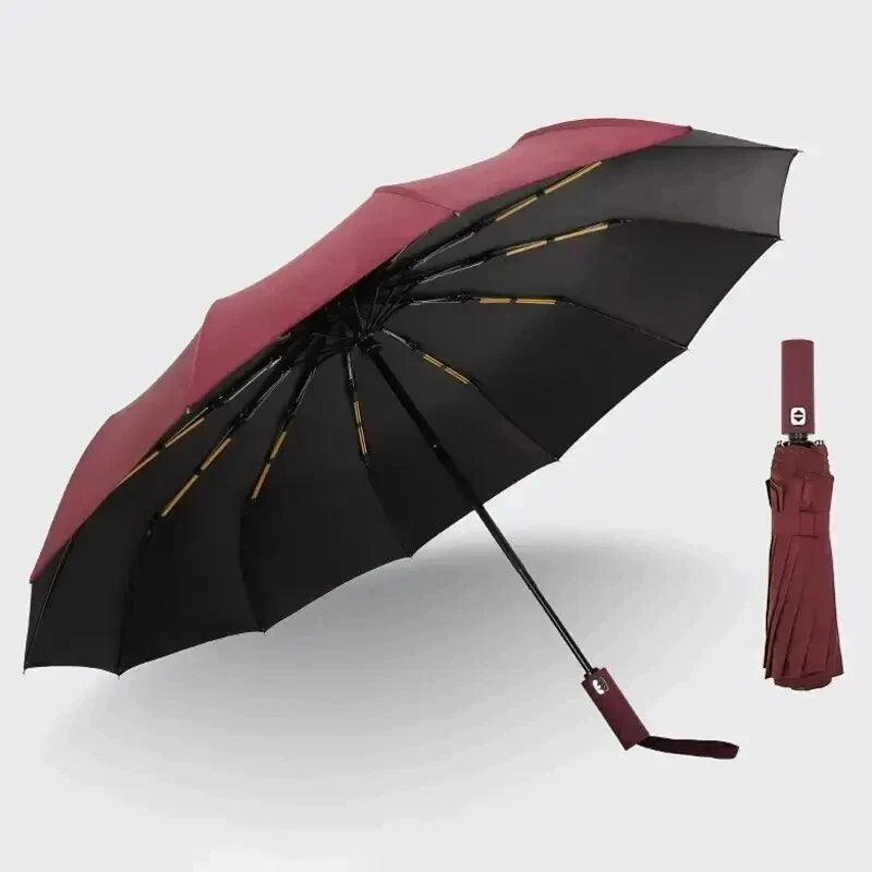 12-Rib Auto Folding Umbrella – UV Blocking & Windproof